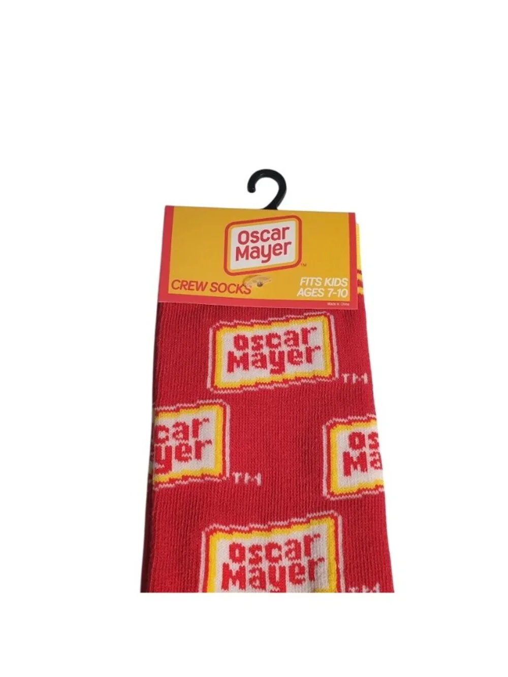 Oscar Mayer Kids Crew Socks Ages 7 To 10 Red Yellow Hot Dog Wienermobile Gift